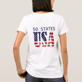 Texas American staat op een kaart en nuttige infor T-shirt (Achterkant)