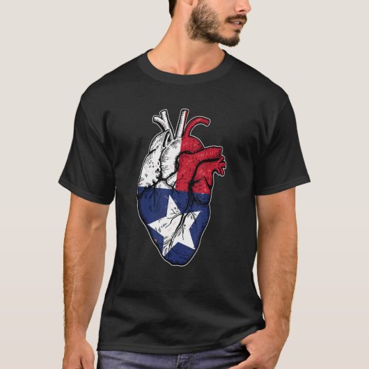 Texas Anatomical Heart Texas Patriots Texan Pride T-shirt (Voorkant)