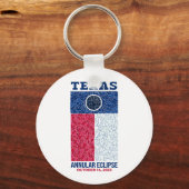 Texas Annular Eclipse Round Sleutelhanger (Voorkant)