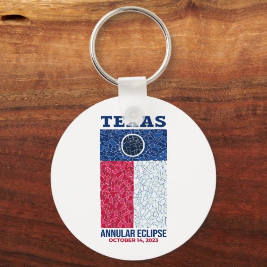 Texas Annular Eclipse Round Sleutelhanger (Voorkant)