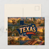 Texas ansichtkaart briefkaart (Voorkant / Achterkant)