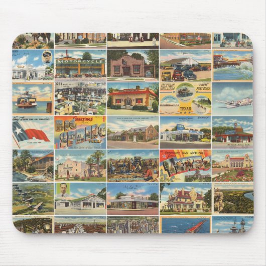 Texas Antiek Briefkaart Mousepad Muismat (Voorkant)