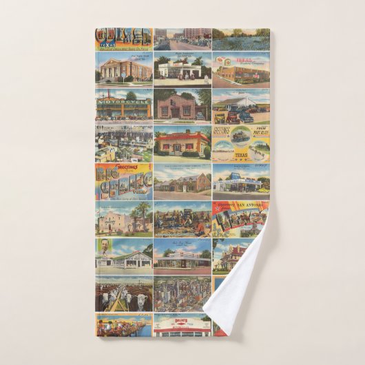 Texas Antiek Briefkaart Towel Bad Handdoek (Handdoek)