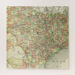 Texas Antiek Map Colorful Lone Star State Alamo Legpuzzel