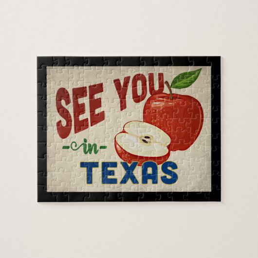 Texas Apple - Vintage Travel Legpuzzel (Horizontaal)