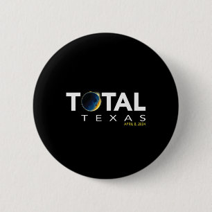 Texas April 8 Totaal Zonsverduistering 2024 Ronde Button 5,7 Cm