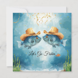 Texas Aquarium Cowboy Vis Feest Uitnodiging