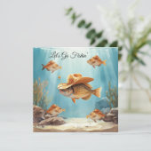 Texas Aquarium Cowboy Vis Feest Uitnodiging (Staand voorkant)