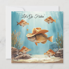 Texas Aquarium Cowboy Vis Feest Uitnodiging