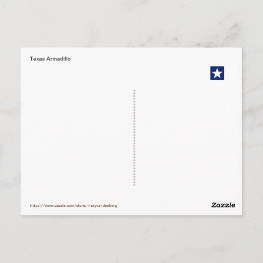 Texas Armadillo Briefkaart #3 (Achterkant)