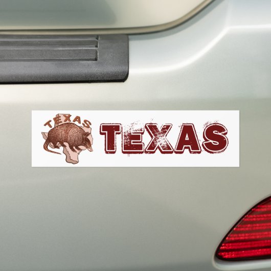 Texas Armadillo Bumpersticker (Op auto)