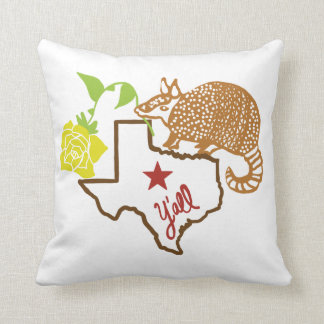Texas Armadillo en Yellow Rose Kussen