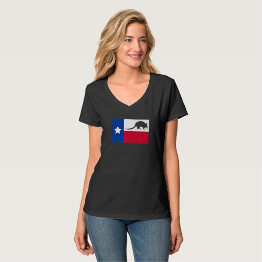 Texas Armadillo Flag Premium T-shirt (Voorkant volledig)