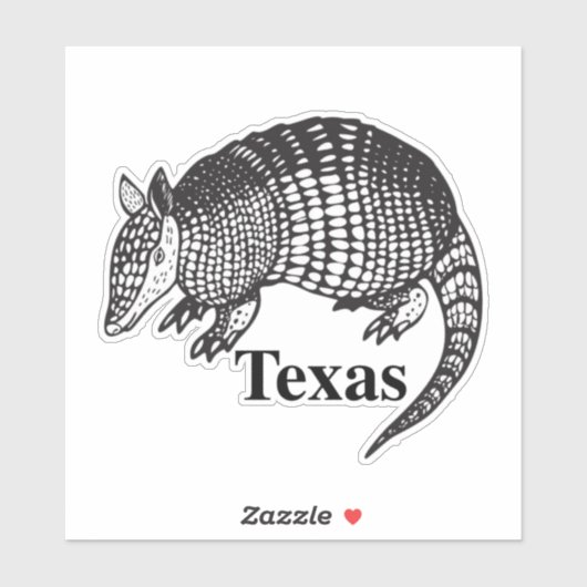 Texas Armadillo Sticker (Vel)
