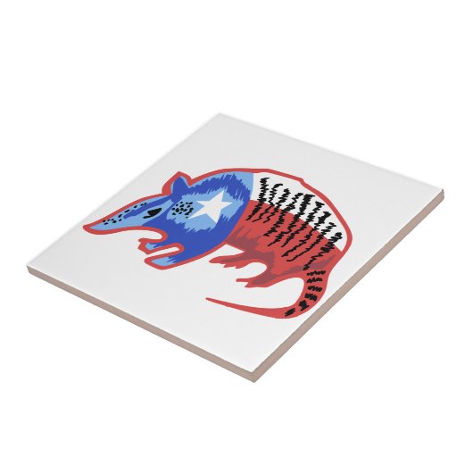 Texas Armadillo Tegeltje (Zijkant)
