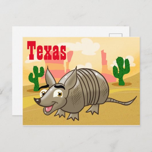 Texas Armadillo Travel Briefkaart (Voorkant / Achterkant)