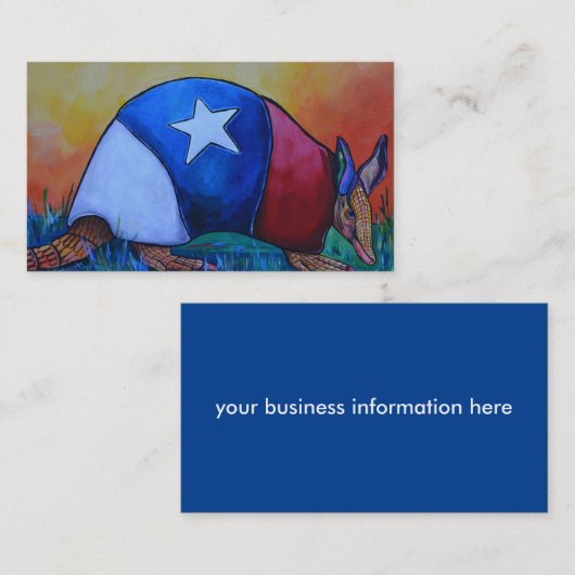 Texas Armadillo visitekaartje (Voorkant / Achterkant)