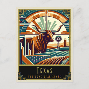 Texas   Art. Deco Briefkaart