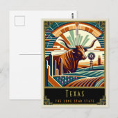 Texas | Art. Deco Briefkaart (Voorkant / Achterkant)