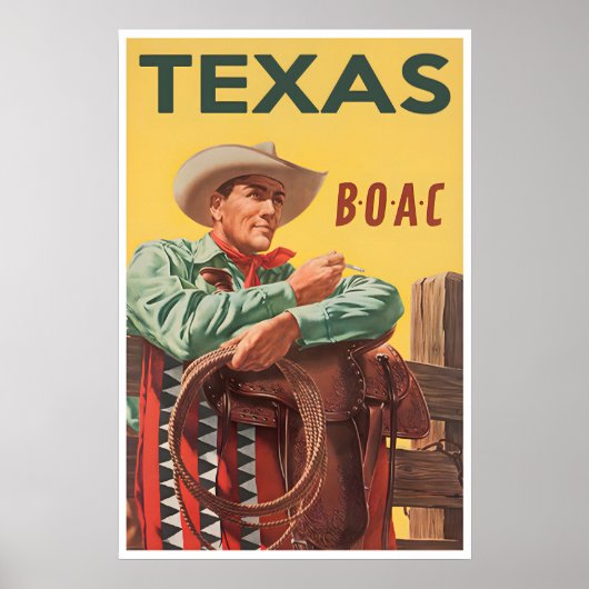 Texas Art Vintage Westerse Reisprent (H1215) Poster (Voorkant)