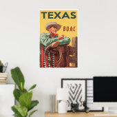 Texas Art Vintage Westerse Reisprent (H1215) Poster (Thuiskantoor)
