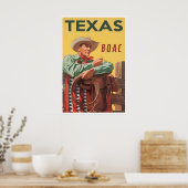 Texas Art Vintage Westerse Reisprent (H1215) Poster (Keuken)