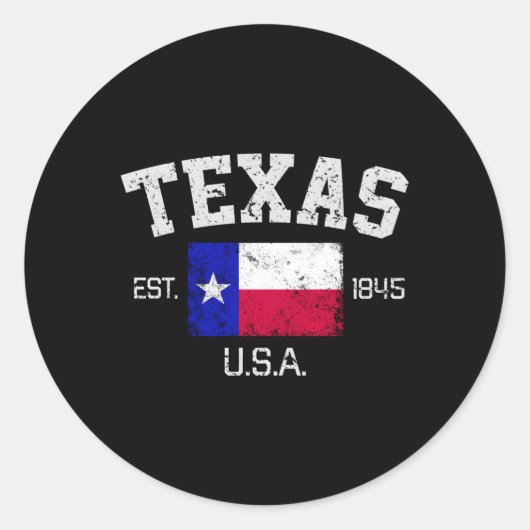 Texas Austin Est 1845 Ronde Sticker (Voorkant)