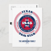 Texas, Austin, TX, Patriottisch, Monogram Briefkaart (Voorkant / Achterkant)