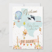 Texas Baby Birth Announounding Balloons Flowers Kaart (Voorkant)