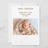 Texas Baby Birth Announounding Balloons Flowers Kaart (Achterkant)