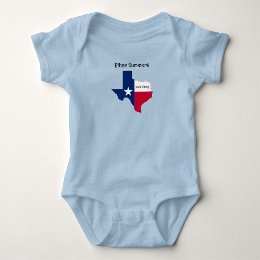 Texas Baby-body met monogram Romper (Voorkant)