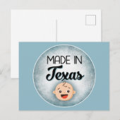 Texas Baby Funny Blue New Boy Briefkaart (Voorkant / Achterkant)