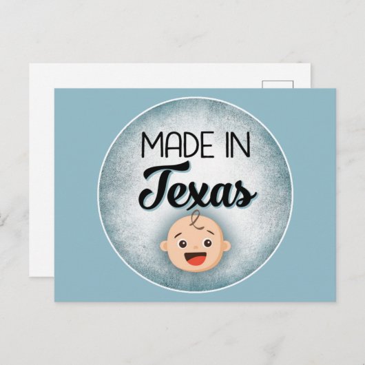 Texas Baby Funny Blue New Boy Briefkaart (Voorkant / Achterkant)