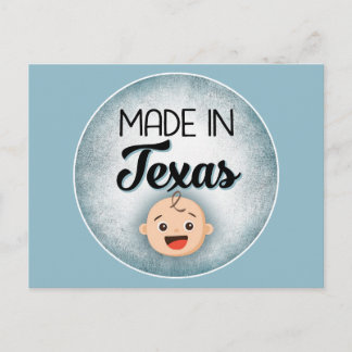 Texas Baby Funny Blue New Boy Briefkaart