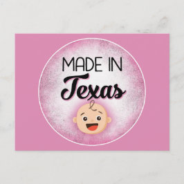 Texas Baby Funny Pink New Girl Briefkaart