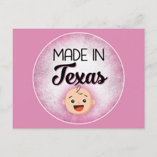 Texas Baby Funny Pink New Girl Briefkaart