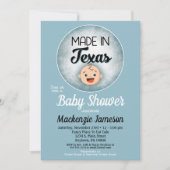 Texas Baby shower Funny Blue Boys Kaart (Voorkant)