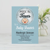 Texas Baby shower Funny Blue Boys Kaart (Staand voorkant)