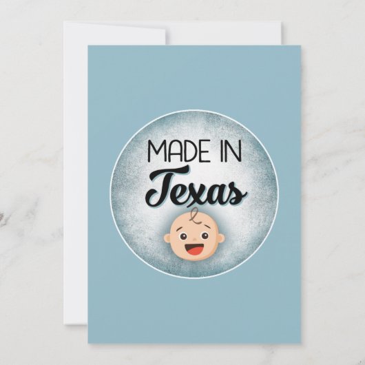 Texas Baby shower Funny Blue Boys Kaart (Achterkant)