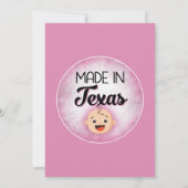 Texas Baby shower Funny Pink Girls Kaart (Achterkant)