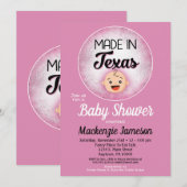Texas Baby shower Funny Pink Girls Kaart (Voorkant / Achterkant)