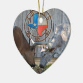 Texas Barn Art Keramisch Ornament (Links)