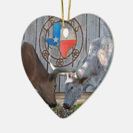 Texas Barn Art Keramisch Ornament (Links)
