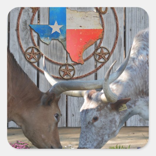 Texas Barn Art Vierkante Sticker (Voorkant)