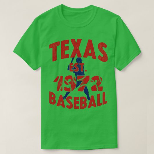 Texas Baseball EST 1972 Baseball Batter  T-shirt (Design voorkant)