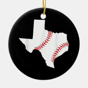 Texas Baseball State grappig Texas Baseball Keramisch Ornament
