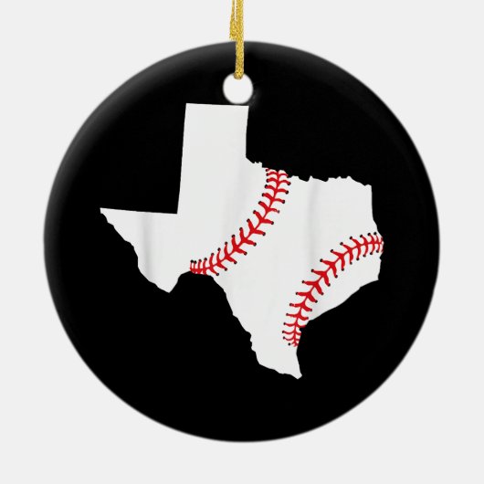 Texas Baseball State grappig Texas Baseball Keramisch Ornament (Achterkant)