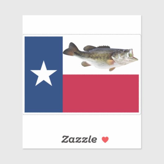 Texas Bass Flag Sticker (Vel)