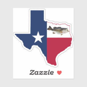 Texas Bass Vissen Vlag Sticker