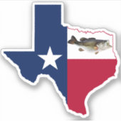 Texas Bass Vissen Vlag Sticker (Voorkant)